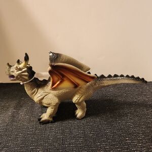 Creatology Flying Dragon Soft Rubber Dinosaur 12" Toy Horns, Wings Bend